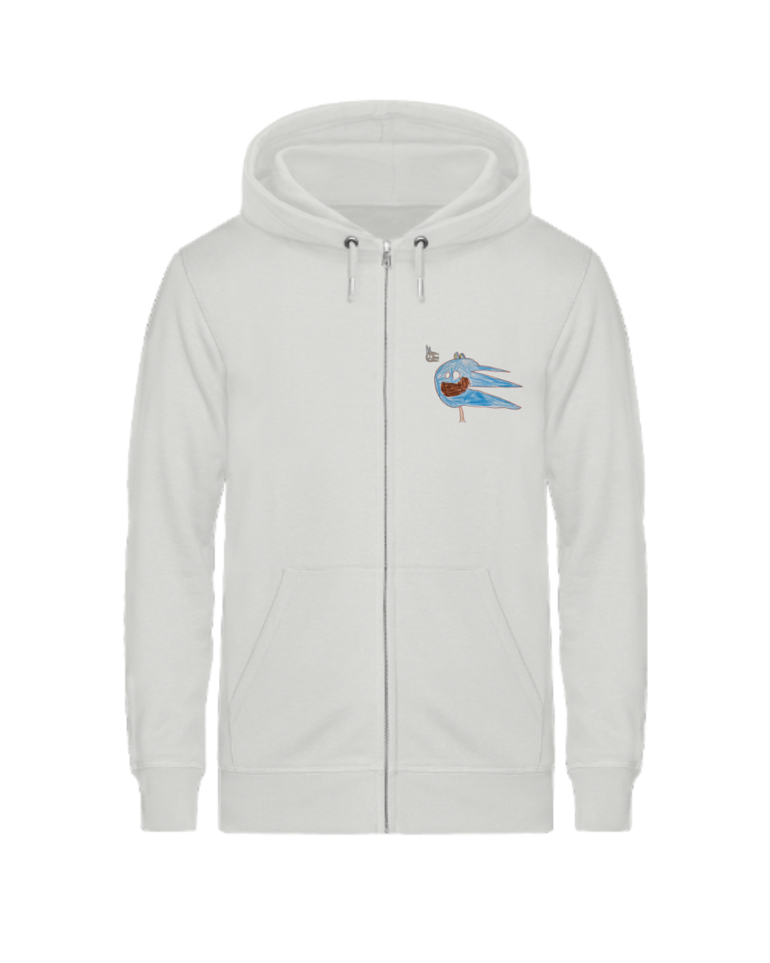 Kids Zipper Hoodie Embroidery Drawing